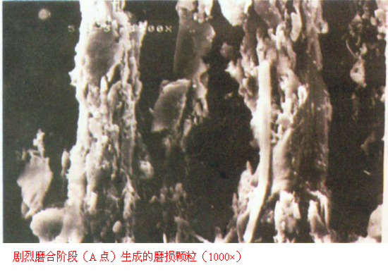 劇烈磨合階段A點的磨損顆粒圖像