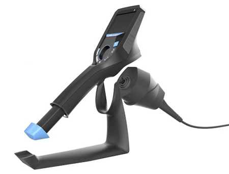 亞泰光電MIE-R安檢內窺鏡主機與底座采用分離式結構設計，內窺鏡頻繁操作時可將產品固定擺放